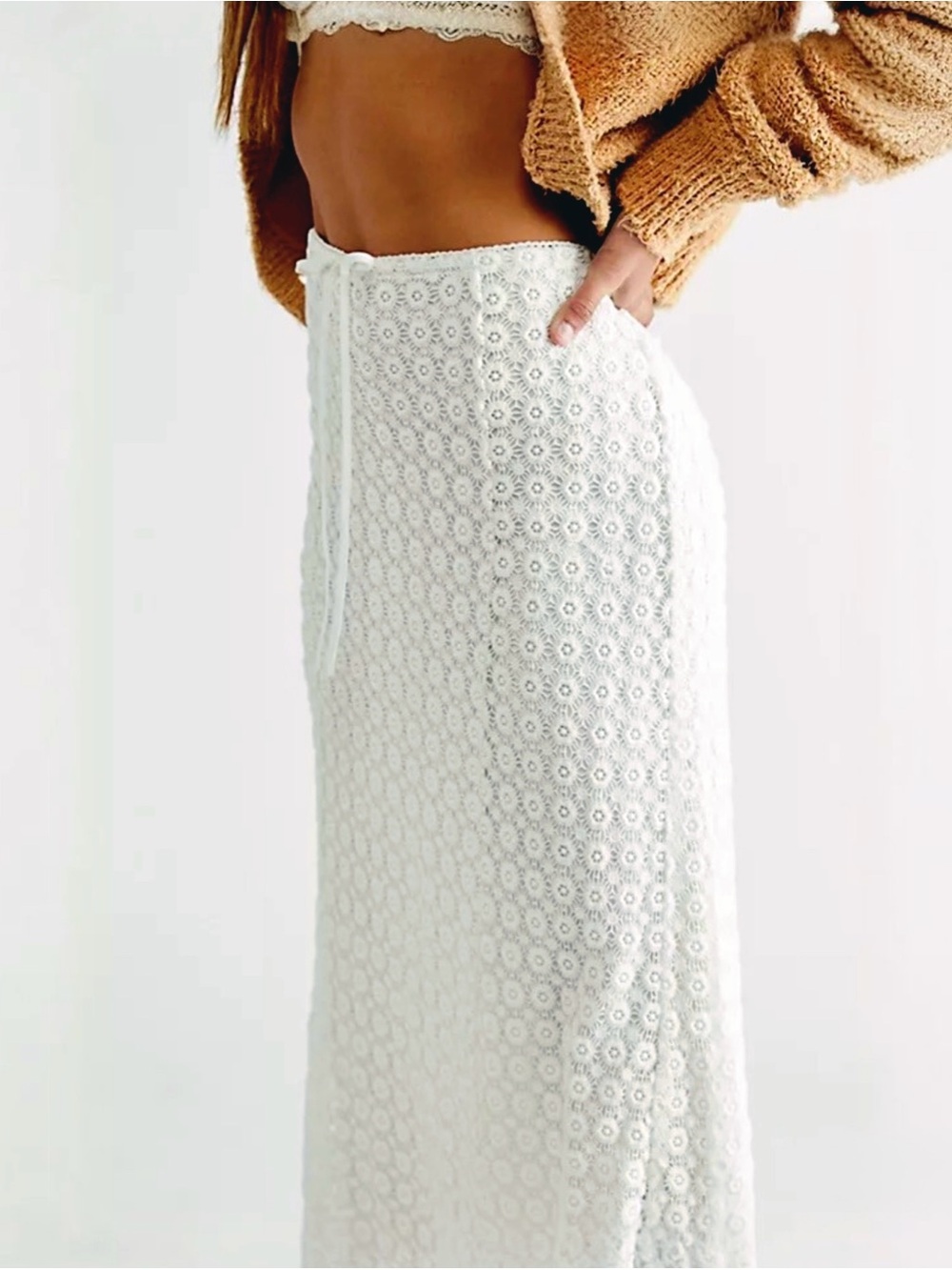 NWOT Aerie Crochet Maxi Skirt